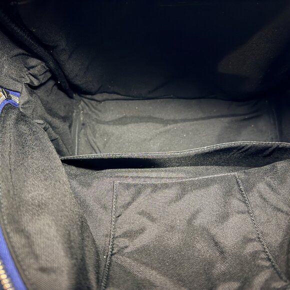 Saint Laurent Blue & White Hibiscus Toile Print City Backpack main image 4